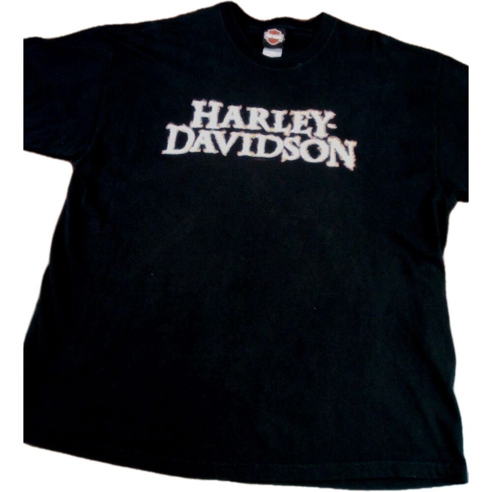 Men's Harley-Davidson Black Size 2XL Columbia TN Flaming  T-shirt